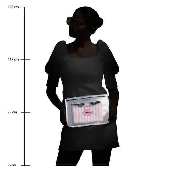 Lips & Lashes Flat Pouches(Set Of Two) - White+Blush Pink