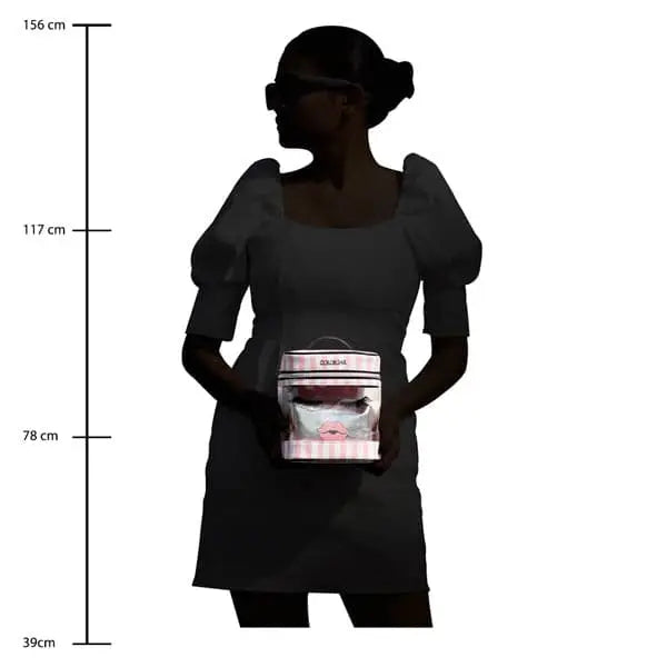 Lips & Lashes Pouch & Vanity (Set Of Two) - White + Blush Pink