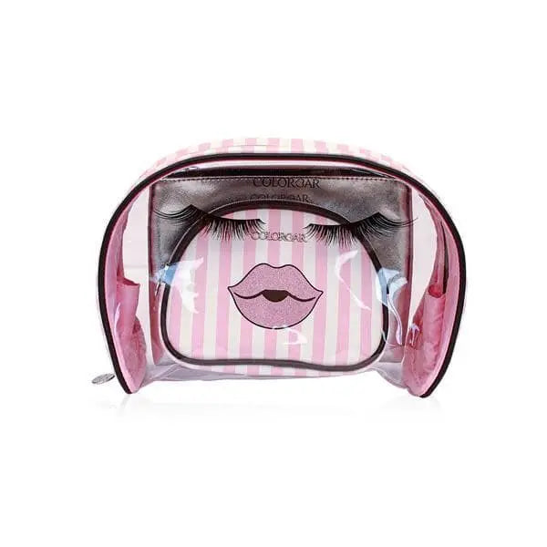 Lips & Lashes Bag In Bag(Set Of Three) - White + Blush Pink